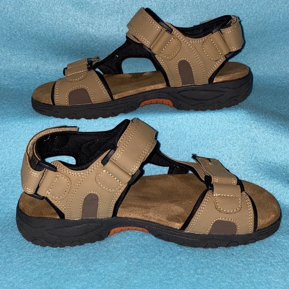KHOMBU Noah suede tan adjustable hook and loop closures outdoor hiking size 7